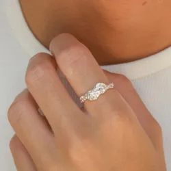 pinkki zirkoni sormus hopea - Lumé Etched