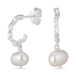 helmi rengaskorvakorut  hopea - Lumé Etched