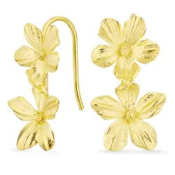 kukka korvarenkaat  kullattua hopeaa