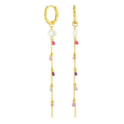 13 mm pitkät lila rengas  kullattu hopea