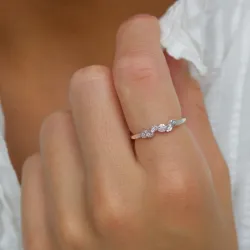 valkoinen zirkoni sormus hopea - Bubbly Sparkle