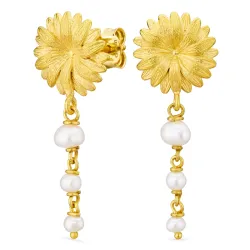 kukka helmi ketjukorvakorut  kullattu messinki - Eliné