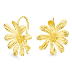 kukka korvarenkaat  kullattu messinki - Eliné