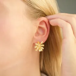 kukka korvarenkaat  kullattu messinki - Eliné