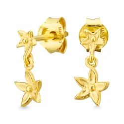 kukka korvarenkaat  kullattu messinki - Eliné