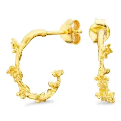 kukka rengaskorvakorut  kullattu messinki - Eliné