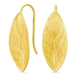 lehti korvarenkaat  kullattu messinki - Eliné