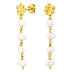 kukka helmi ketjukorvakorut  kullattu messinki - Eliné