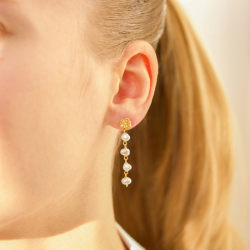 kukka helmi ketjukorvakorut  kullattu messinki - Eliné