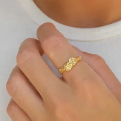 zirkoni sormus kullattu messinki - Eliné