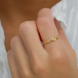 valkoinen zirkoni sormus kullattu messinki - Eliné