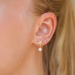 meritähti helmi korvarenkaat  kullattu messinki - Eliné