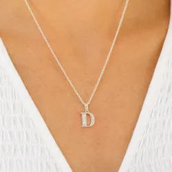 d-kirjain zirkoni riipus  hopeaa - My Letter