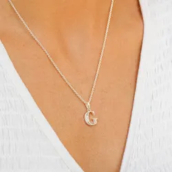 g-kirjain zirkoni riipus  hopeaa - My Letter