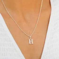 h-kirjain zirkoni riipus  hopeaa - My Letter