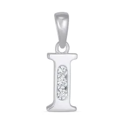 i-kirjain zirkoni riipus  hopeaa - My Letter