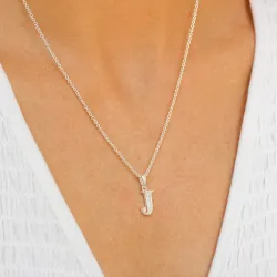 j-kirjain zirkoni riipus  hopeaa - My Letter