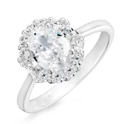 ovaali zirkoni sormus hopea