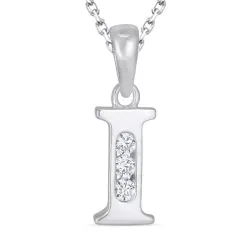 i-kirjain zirkoni kaulaketju hopeaa riipus hopea - My Letter