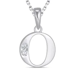 o-kirjain zirkoni kaulaketju hopeaa riipus hopea - My Letter