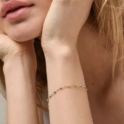 Enamel Lola Atlantic rannekoru  kullattua hopeaa sininen emalji