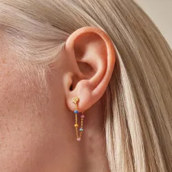 Enamel Lola Lolly ketjukorvakorut  kullattua hopeaa monivärinen emalji