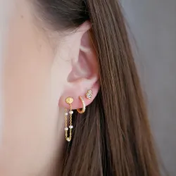 Enamel Lola Daisy Lola Daisy ketjukorvakorut  kullattua hopeaa valkoinen emalji