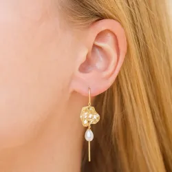 Enamel Kai Pearl helmi ketjukorvakorut  kullattua hopeaa