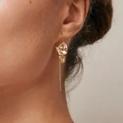 Enamel Kim pitkät ketjukorvakorut  kullattua hopeaa