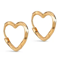 Enamel Organic Heart Small korvarenkaat  kullattua hopeaa