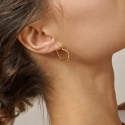 Enamel Organic Heart Medium korvarenkaat  kullattua hopeaa