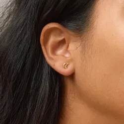 Enamel Organic Moon kuu korvarenkaat  kullattua hopeaa