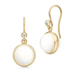 Julie Sandlau Prime Ivory korvarenkaat  kullattua hopeaa valkoinen kristalli