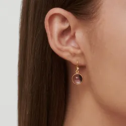 Julie Sandlau Prime pinkki korvarenkaat  kullattua hopeaa