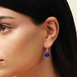 Julie Sandlau Prime sininen lapis kristalli korvarenkaat  kullattua hopeaa tummansininen kristalli valkoinen kristalli