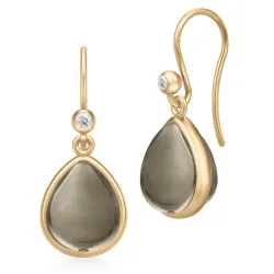 Julie Sandlau Paloma korvarenkaat  kullattua hopeaa ruskea kristalli valkoinen zirkoni