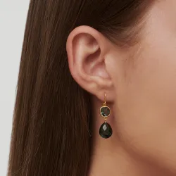 Julie Sandlau Olivia sininen kristalli korvarenkaat  kullattua hopeaa