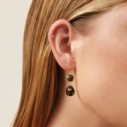 Julie Sandlau Olivia korvarenkaat  kullattua hopeaa vihreä kristalli valkoinen zirkoni