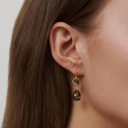 Julie Sandlau Olivia mustat kristalli korvarenkaat  kullattua hopeaa