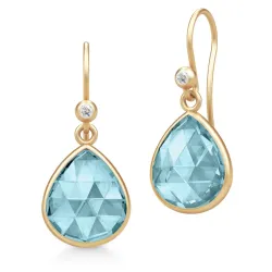 Julie Sandlau Lea korvarenkaat  kullattua hopeaa sininen kristalli valkoinen zirkoni