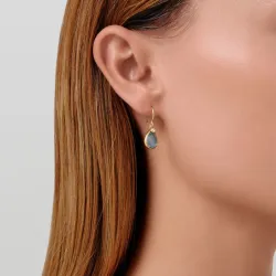 Julie Sandlau Leela korvarenkaat  kullattua hopeaa sininen kristalli valkoinen zirkoni