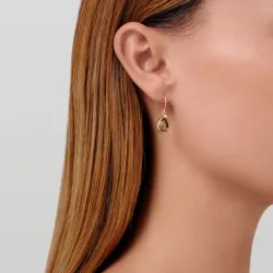 Julie Sandlau Leela korvarenkaat  kullattua hopeaa ruskea kristalli valkoinen zirkoni