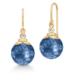 Julie Sandlau Berry sininen korvarenkaat  kullattua hopeaa sininen kristalli valkoinen zirkoni