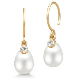 Julie Sandlau June korvarenkaat  kullattua hopeaa valkoinen zirkoni