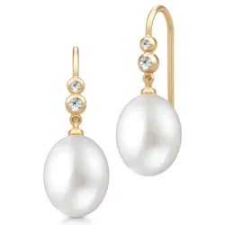 Julie Sandlau Perla korvarenkaat  kullattua hopeaa valkoinen zirkoni