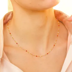 Enamel Lola Rosie kaulaketju  kullattua hopeaa