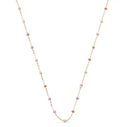 Enamel Lola Blush kaulaketju  kullattua hopeaa vaaleanlila emalji
