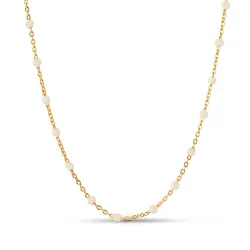 Enamel Lola Daisy kaulaketju  kullattua hopeaa valkoinen emalji