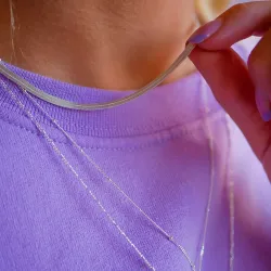 Enamel Caroline kaulaketju  hopea