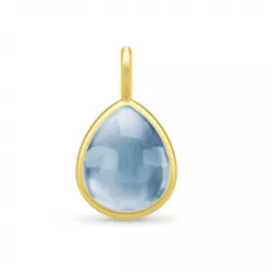 Julie Sandlau sininen kristalli riipus  kullattua hopeaa sininen kristalli